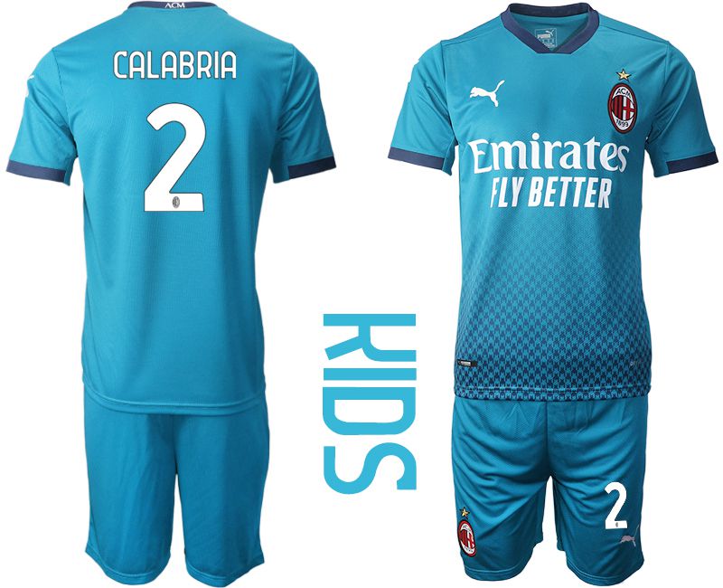 Youth 2020-2021 club AC milan away #2 blue Soccer Jerseys